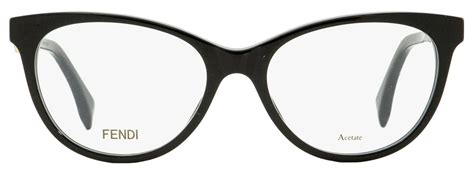 Fendi Women's Oval Eyeglasses FF0201 807 Black/Gold 52mm